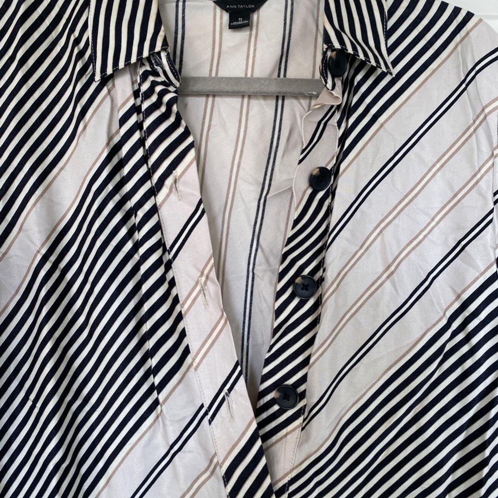 Ann Taylor Striped Midi Dress Womens Size S - Picture 4 of 6